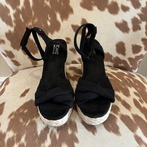 Toms Black Espadrille Sandals